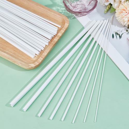 OLYCRAFT 30pcs 8 Sizes ABS Plastic Round Tube 11.8 Inch White Plastic Hollow Tubes 2/2.5/3/4/5/6/8/10mm Diameter Hollow Round Bar Rods Styrene Tube for DIY Sand Table Architectural Model Making - style: Round