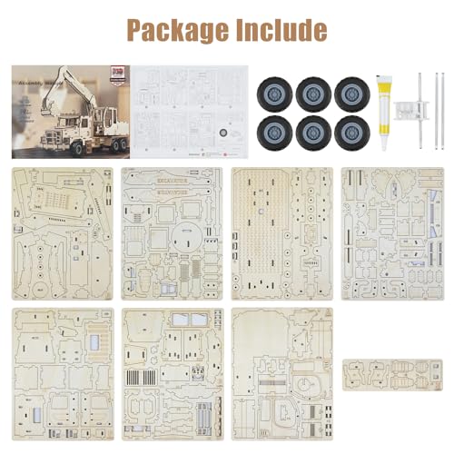 177PCS Excavator Wooden Truck Model 3D Wooden Puzzles for Adults