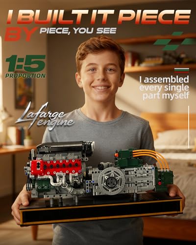 V12 Engine Kits That Runs with Motor & Battery for Adults Age 14+,2322PCS - color: Style 3