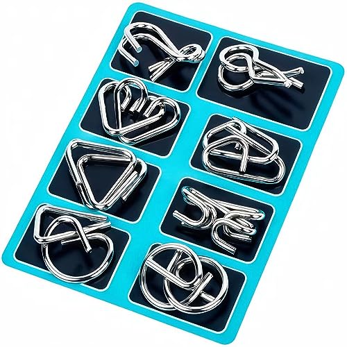 Metal Wire Puzzle Set of 24 with Pouch