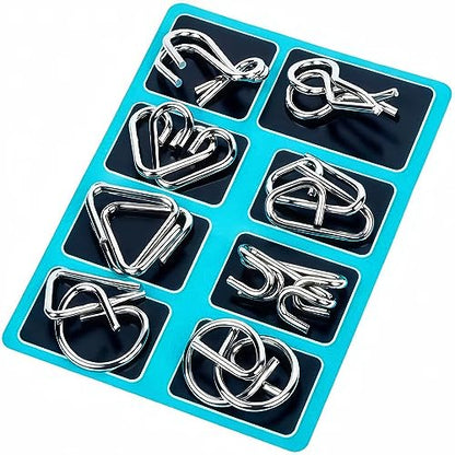 Metal Wire Puzzle Set of 24 with Pouch