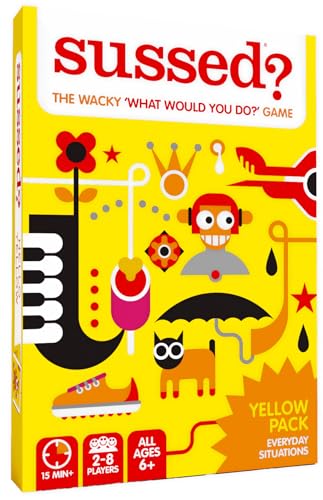 SUSSED The Wacky ‘What Would You Do’ Social Card Game - Age 6+, 2-8 Players - color: Hello Yellow (Hilarious Everyday Events Theme)