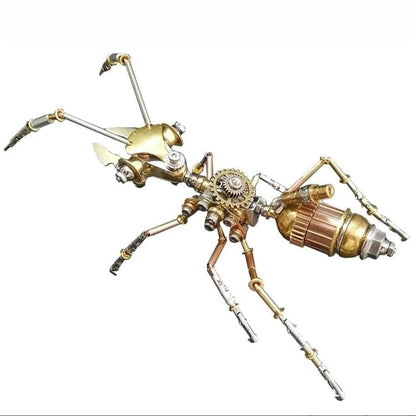 Steampunk Ant 3D Metal Puzzle Model Mechanical Kits 150+ Parts 2-3 Hours Build No Glue Assembly Cool Desk Decor Christmas & Birthday Gift for Adults Men(Ant) - style: Ant