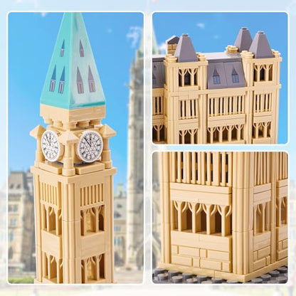 Oichy Parliament Hill Model Building Kits, World Famous Architectural Building Blocks Set, Ottawa Parliament Toy Set for Adults and Kids(608 PCS) - color: Parliament Buildings