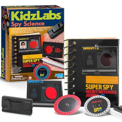4M KidzLabs Spy Science Kit - Secret Messages Journal & Morse Code Set - style: Spy
