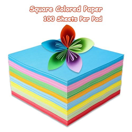 Origami Paper 100 Sheets 10 x 10 Inch Double Sided Color Paper - color: Red