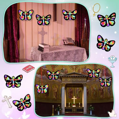 Sinload 24 Pcs Religious VBS Butterfly Cross Crafts DIY Butterfly Crafts - style: Butterfly