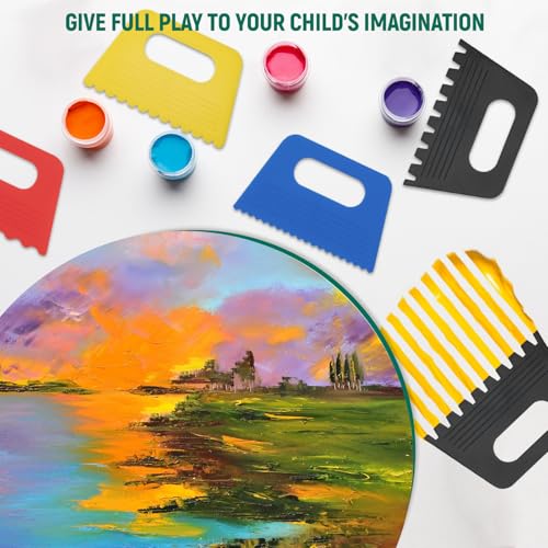 10 PCS Plastic Textured Art Supplies Kit, Colorful Scraper Tools - color: Multicolor