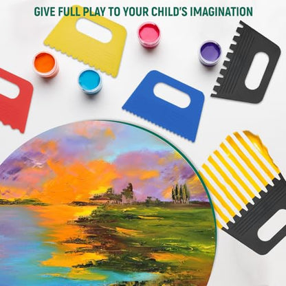 10 PCS Plastic Textured Art Supplies Kit, Colorful Scraper Tools - color: Multicolor