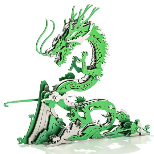 3D Metal Puzzle Mechanical Model Kit Green Dragon Stainless Steel - color: A7-green Dragon