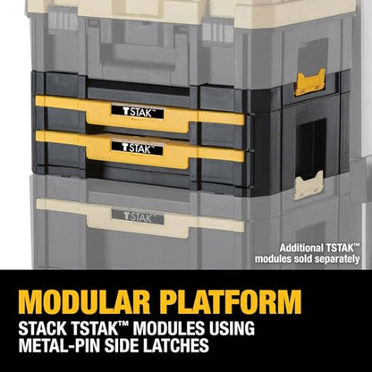DEWALT TSTAK Tool Storage Organizer with Double Drawers, Holds Up to 16.5 lbs. (DWST17804) - size: 17.3 x 12.3 x 6.9 inches (Pack of 1)