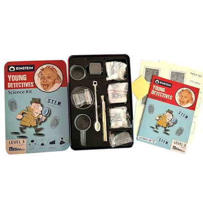Einstein’s Young Detectives LAB Science Kit for Kids. STEM for Boys & Girls Aged 8 and Above. Exciting CSI Experiments Inside. Detailed Picture Guide Included. - color: Azul and Red