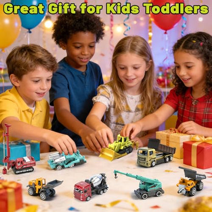 12 Pack Diecast Construction Toys, Mini Colorful Alloy Model Cars for Kids - color: Colorful