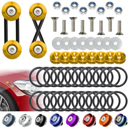 BFXM Universal Bumper Clips, Front Rear Bumper Quick Release Kit - color: Gold, size: 4set