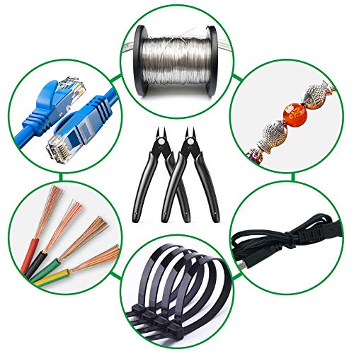 5-Pack Small Wire Cutters Compact Zip Tie Cutter Flush Cutters 5" Black - color: Black ( 5 Pack )