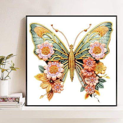 JATOK Diamond Art Kits for Adults, Butterfly and Flower, Special Shaped Gem - color: pick