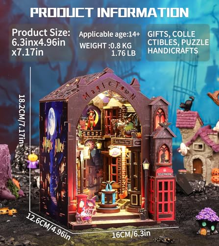 Spilay Book Nook Kit for Adults, Magic Alley DIY Miniature House Kit - color: Magic Alley