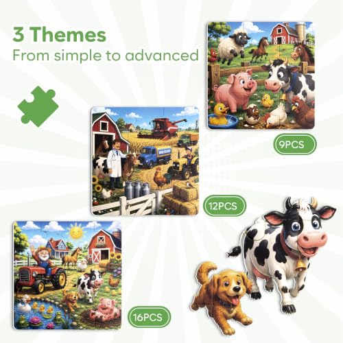 Biarek Farm Animals Magnetic Puzzles for Kids 3-5, 37-Piece Travel Set - color: Farm Animals - 37 Pieces
