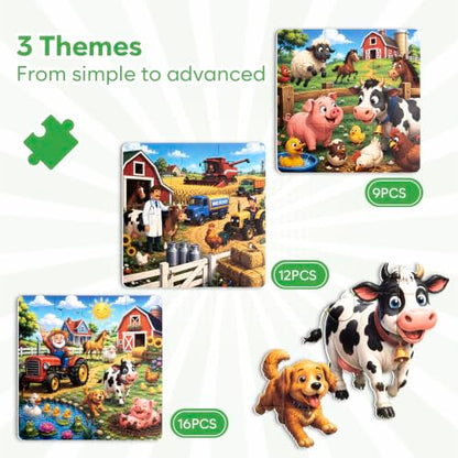 Biarek Farm Animals Magnetic Puzzles for Kids 3-5, 37-Piece Travel Set - color: Farm Animals - 37 Pieces