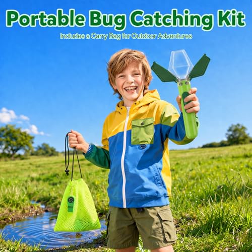 Kiditos Bug Catcher Kit for Kids Ages 3-8, One-Click Insect Catcher