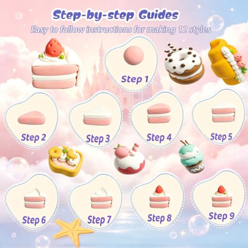 Both idea Air Dry Clay Dry Clay Kit Air Clay Kit & Clay Kits for Kids with Air Dry Clay Tools, Dry Air Clay Craft Cake Dessert Ideal Kid Craft School Party Classroom Birthday Party Gifts - style: Baking Magician