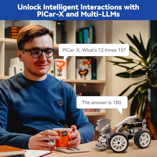 SunFounder Picar-X AI Robot Smart Car Kit for Raspberry Pi 5/4/3B+/Zero 2w, Openclaw LLMs ChatGPT/Gemini/Grok, Voice&Video Recognition, Python, Scratch, Camera (RPI NOT Included) - color: Picarx