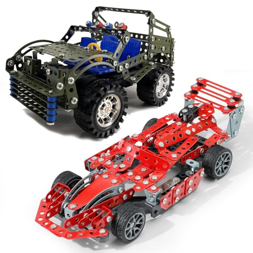 290 Pcs Metal Model Race Car & 283 Pcs Metal Model Car Kits, Erector Set, Building Toys, STEM Kits