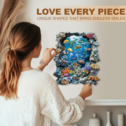 Wooden Puzzles for Adults, Deep Sea Wonderland Wood Puzzles Adult - color: Deep Sea Wonderland, size: Small