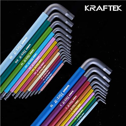toolant Allen Wrenches Sets 22pcs(Metric&SAE), Extra Long Arm Allen Key Set with Ball End, Crafted Hex Key Set with Color Coded Sleeves, Unique Patented Holder Design for Magnetizing and Demagnetizing - size: 22PCS (Metric&SAE)