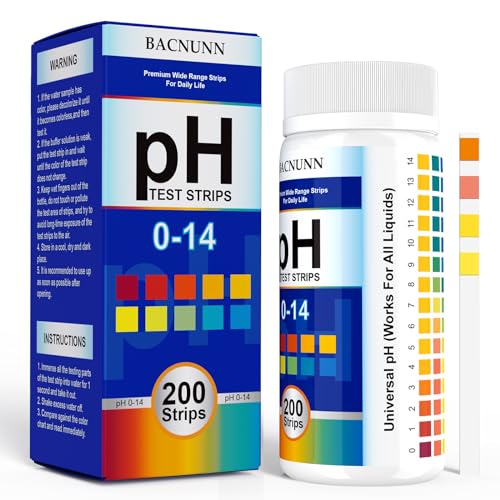 BACNUNN pH Test Strips 0-14: 200 Universal Litmus Paper pH Test Strips