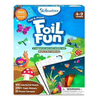 Skillmatics Foil Fun Bugs & Butterflies, Foil Art, Gift for Boys & Girls