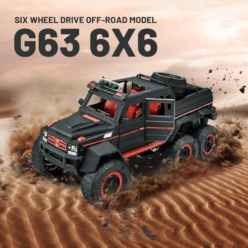 Piececool 3D Metal Puzzles for Adults, Luxury Model Truck 6X6 Off-Road Vehicle SUV Model Kit to Build for Men Hobbies Great Birthday Gifts - style: Off-road Vehicle