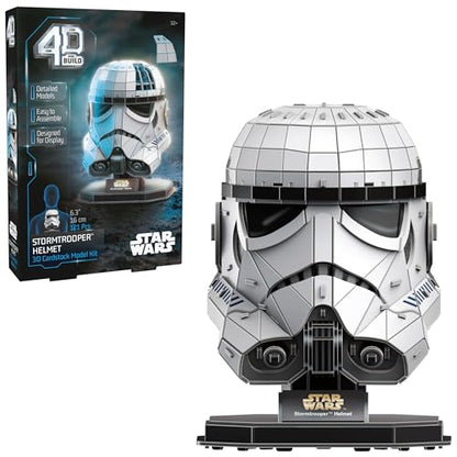 4D Build Star Wars Stormtrooper Helmet 3D Puzzle Model Kit, Room Display - style: Stormtrooper Helmet 121 pcs