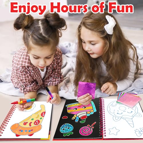 FUNNYB&G Foil Art Craft Kit for Kids, Sparkly Birthday Gift Toy for Girls - style: Food