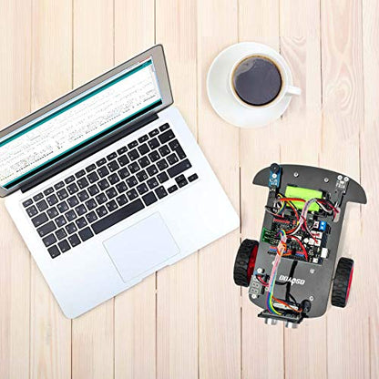OSOYOO Model 3 Robot Car DIY Starter Kit for Arduino,Educational Motorized Robotics, Remote Control App, Learning How to Code, IOT Mechanical Coding for Teens and Adults - style: Model3 Robot car Without battery