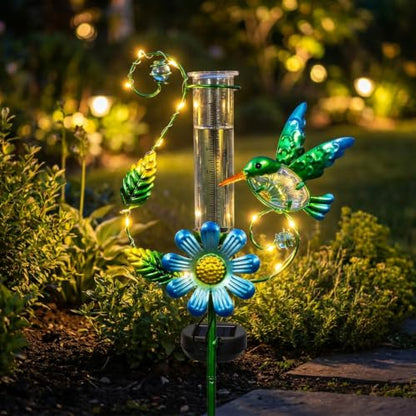 MUMTOP Hummingbird Rain Gauge for Outdoor Lawn, Yard and Garden - color: Upgrade Hummingbird