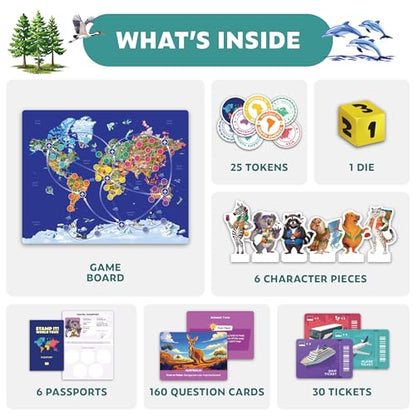Stamp It! World Tour, Educational Map Geography Board Game for Kids 8-12