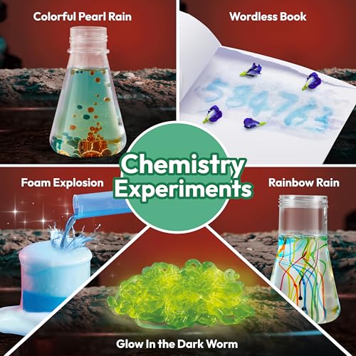 Klever Kits Amazing Science Kits- 85+ Experiments Educational Toys, STEM Activities with Erupting Volcano and Growing Crystal Tree for Kids Aged 6 7 8+