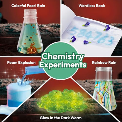 Klever Kits Amazing Science Kits- 85+ Experiments Educational Toys, STEM Activities with Erupting Volcano and Growing Crystal Tree for Kids Aged 6 7 8+