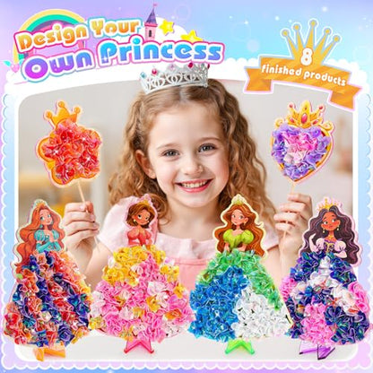 MDINGTD Poke Art Princess Craft Kits - DIY Magical Princesses, Mess-Free Creative Activity Arts and Crafts for Kids Ages 3-12, Birthday Christmas Gifts & Party Favors for Girls & Boys - style: Magical Princesses