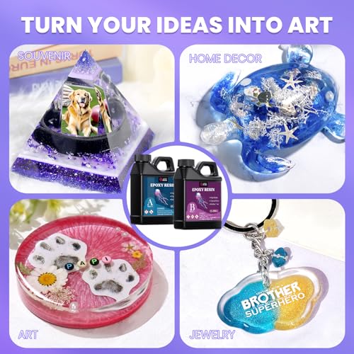 LET'S RESIN 34oz Crystal Clear Epoxy Resin, Casting Resin for Beginners - size: 34oz