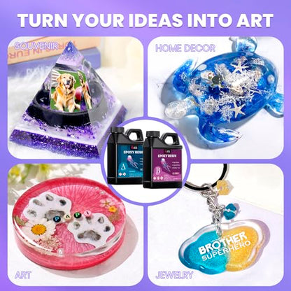 LET'S RESIN 34oz Crystal Clear Epoxy Resin, Casting Resin for Beginners - size: 34oz