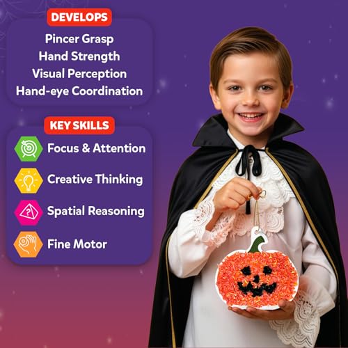 Skillmatics Poke-in Art – Halloween Decor, DIY Wood Craft Kit for Kids - style: 1. Halloween Decor