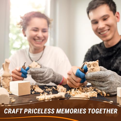 BeaverCraft BW7 Basswood Carving Blocks S15 Wood Carving Kit Wood Whittling Kit for Beginners Kids
