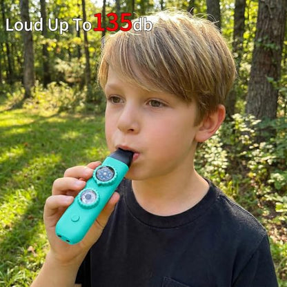 Multifunctional Survival Emergency Whistle for Kids with Compass Hiking Survival, Thermometer & Neck Lanyard | Emergency Safety Gear for Hiking, Camping, Kayaking, Boating, Climbing - color: Aqua