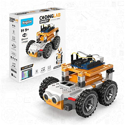 ENGINO: Coding Lab - Ginobot - 2 Model Expandable Robot Building Set, STEM Programming & Construction, Basic Coding Software, Snap Assembly, Kids 9+ - style: CODING LAB: GINOBOT