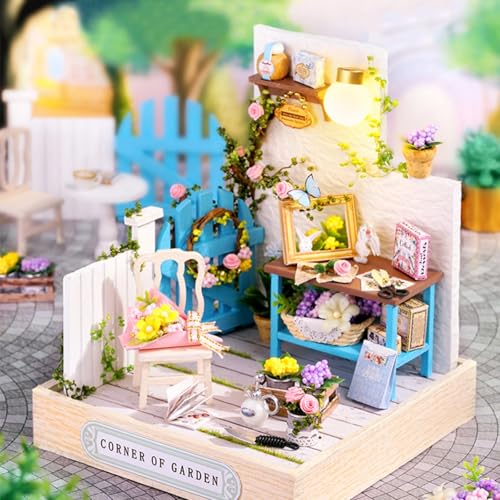 OZJAY Miniature House Kit for Adults, Mini House Kit with LED & Dust Cover