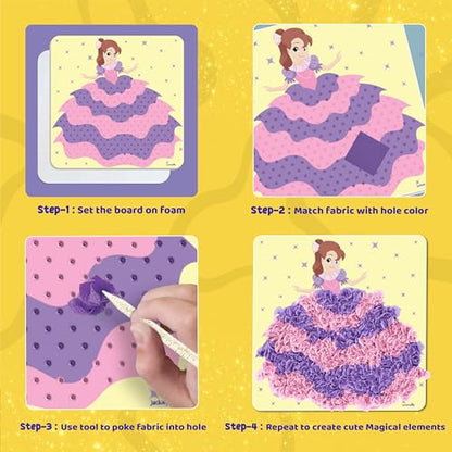 jackinthebox Poke Art Magical Flower Pressing Craft Kit for Girls, Ages 4-8 - style: Magical