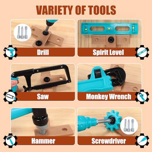 GAIETYDIY Kids Tool Set – Pretend Play Toddler Tool Set with Tool Box - size: Medium
