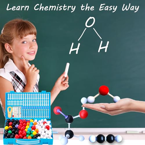 EXBEPE Organic Chemistry Molecular Model Kit 206pc Middle,High School Supplies, Educational Science Set Gift for Student to Learn Structure and Reactions